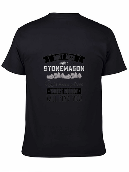 Camiseta Negra Stonemason Diseño Gráfico