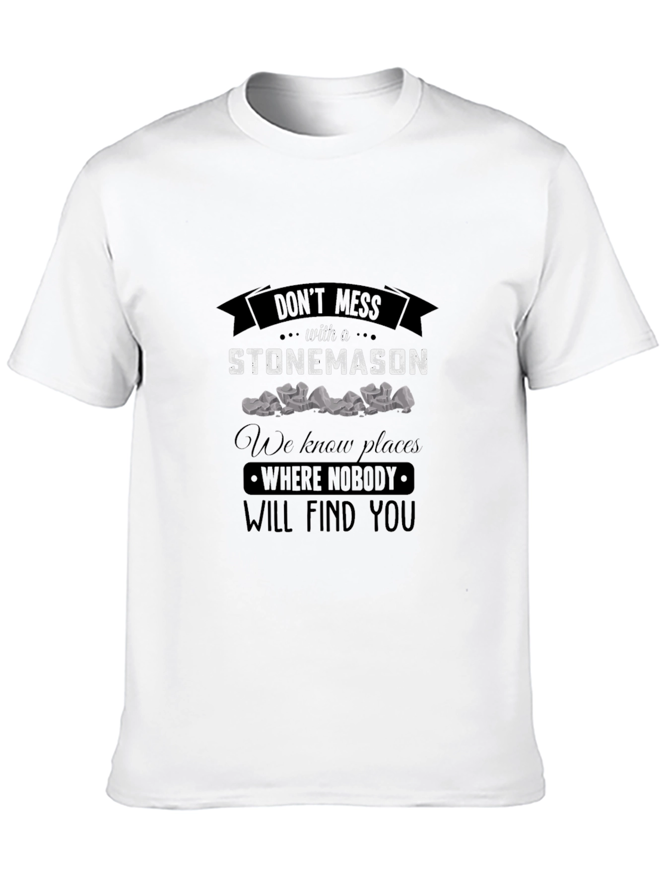 Camiseta Negra Stonemason Diseño Gráfico