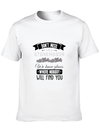 Camiseta Negra Stonemason Diseño Gráfico