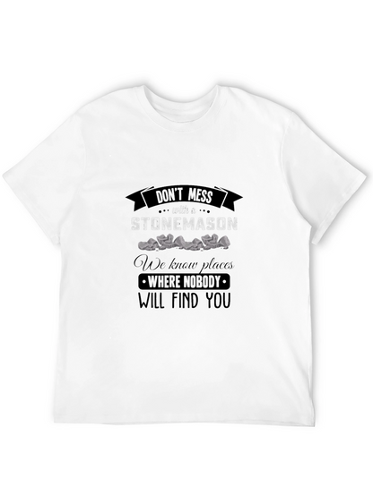 Camiseta Negra Stonemason Diseño Gráfico
