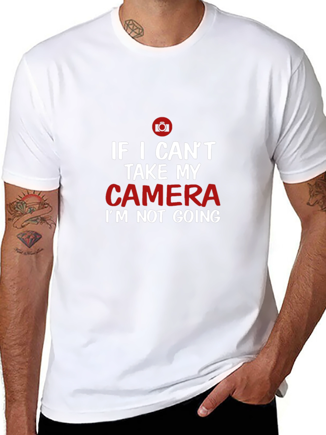 Camiseta Negra con Diseño de Cámara para Fotógrafos