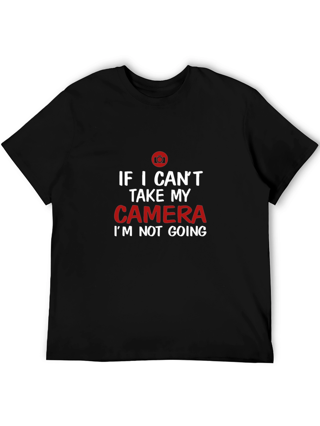 Camiseta Negra con Diseño de Cámara para Fotógrafos