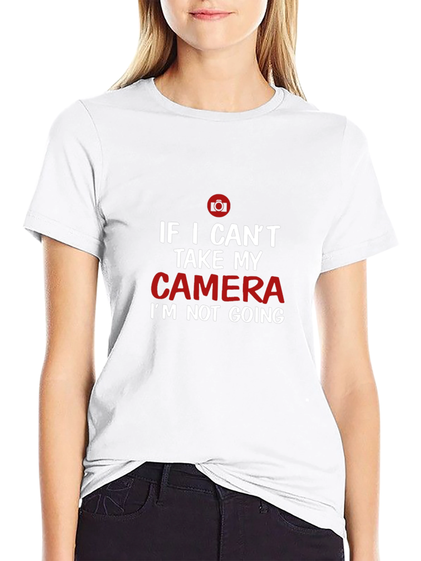 Camiseta Negra con Diseño de Cámara para Fotógrafos