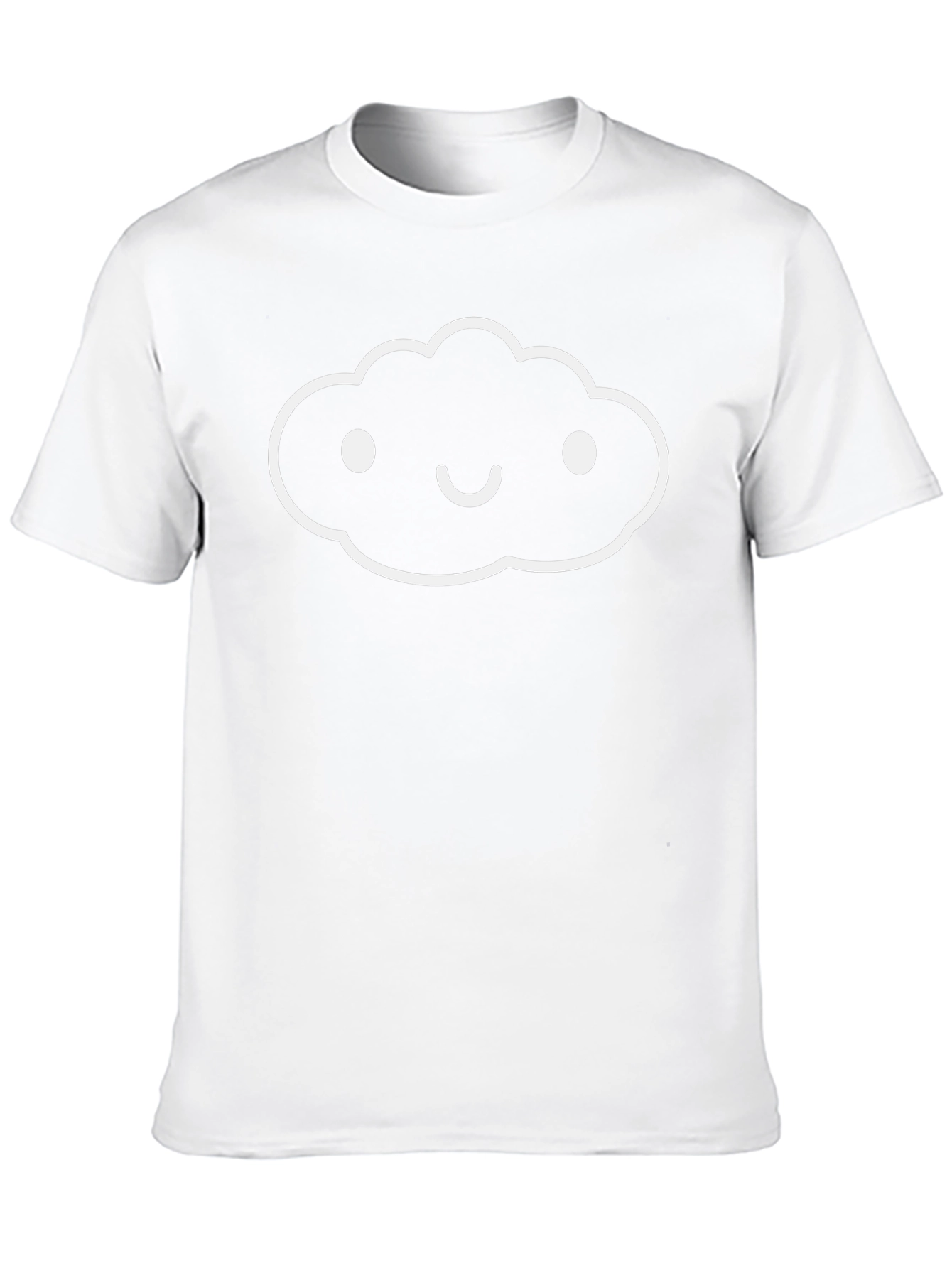 Camiseta Negra Hombre - Diseño Nube Sonriente
