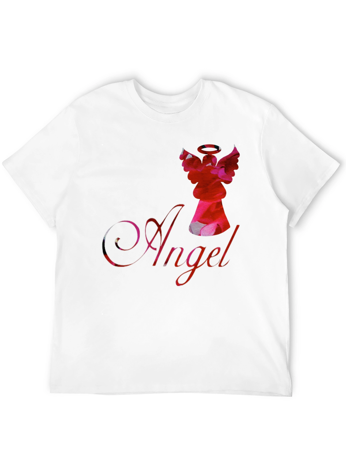 Camiseta Negra con Diseño de Ángel Floral