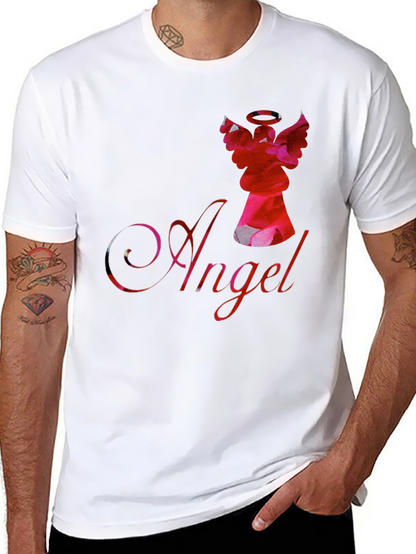Camiseta Negra con Diseño de Ángel Floral