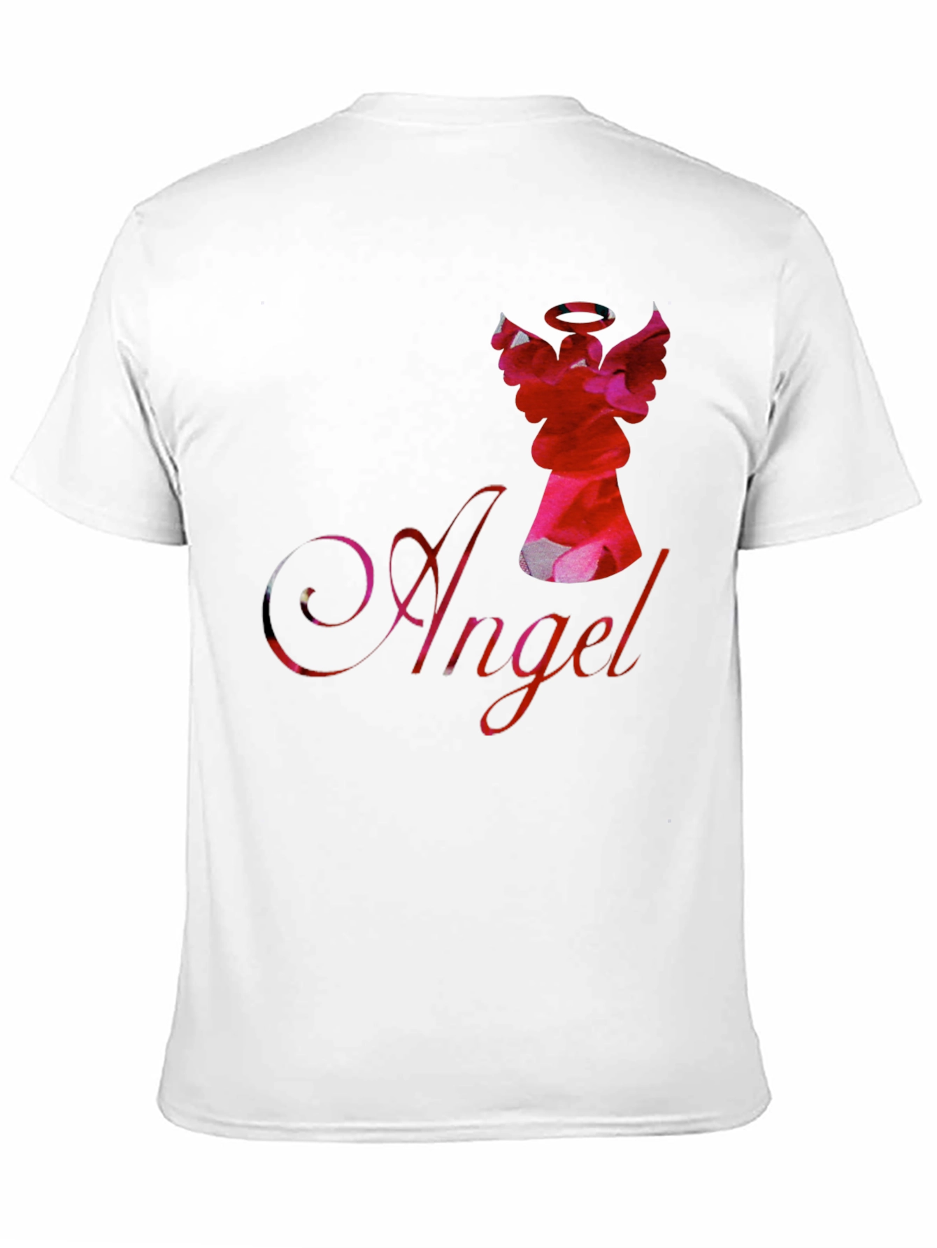 Camiseta Negra con Diseño de Ángel Floral