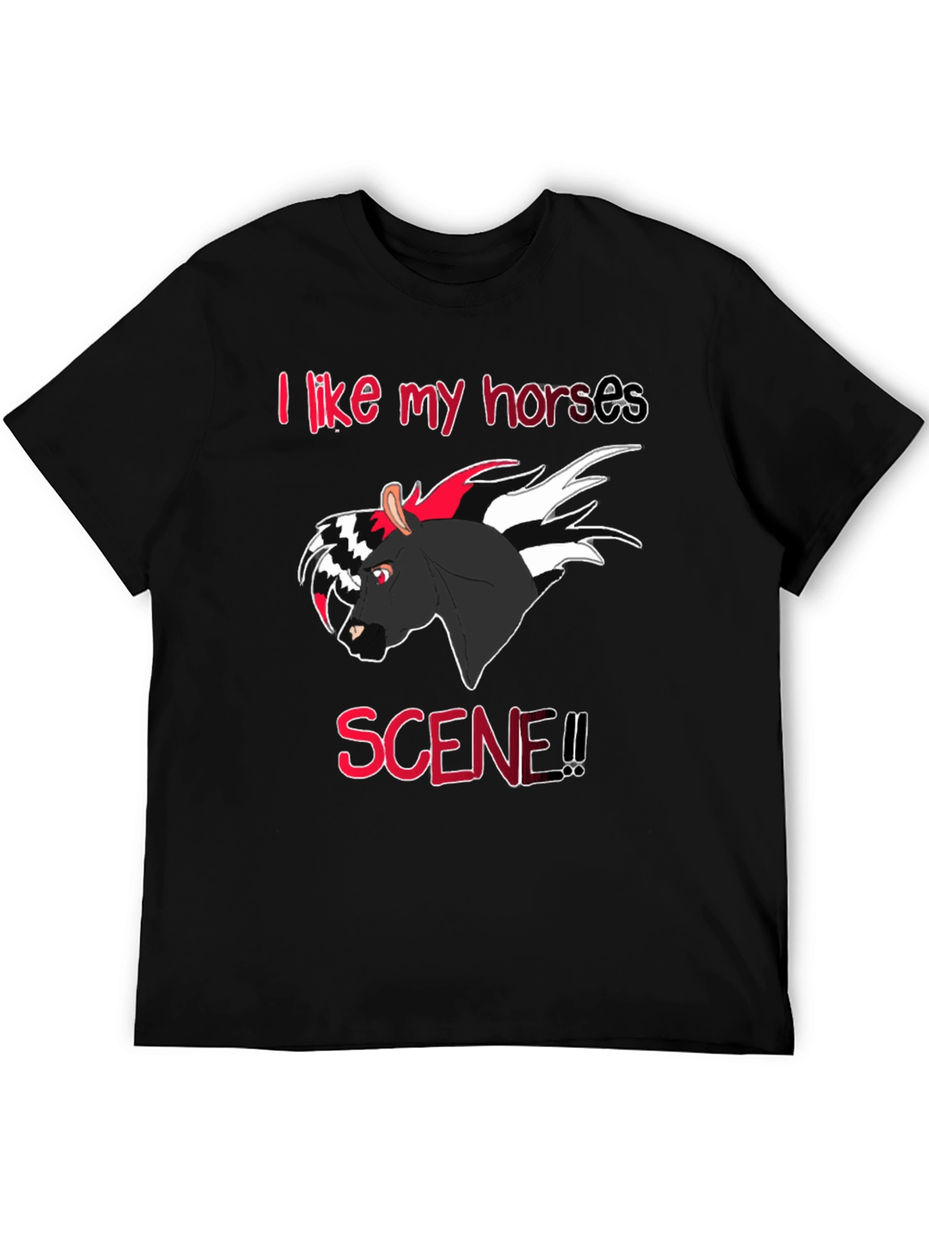Camiseta Negra I like my horses scene!!