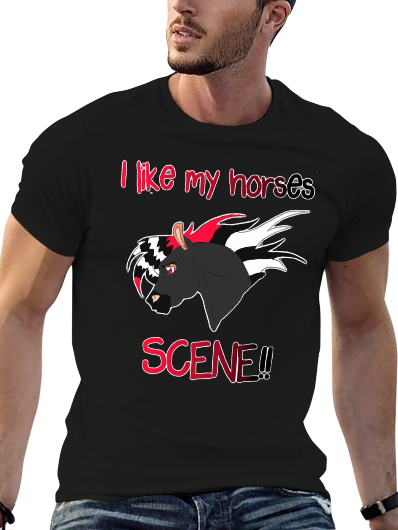 Camiseta Negra I like my horses scene!!