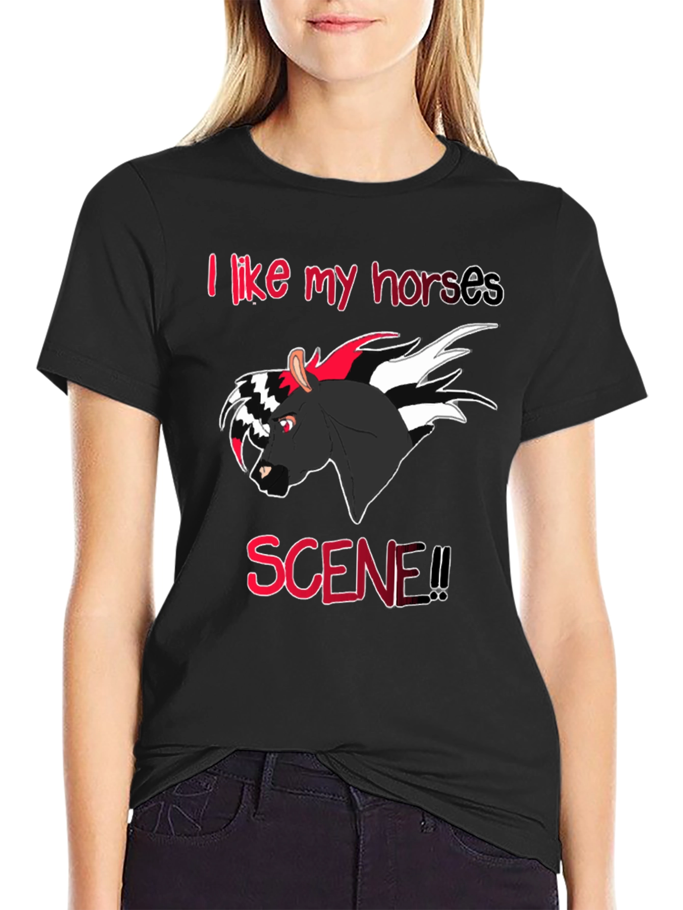 Camiseta Negra I like my horses scene!!