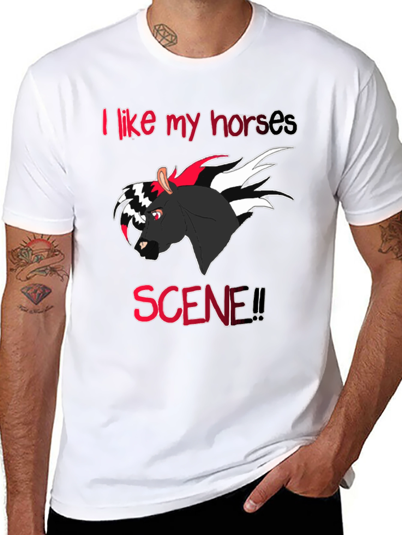 Camiseta Negra I like my horses scene!!