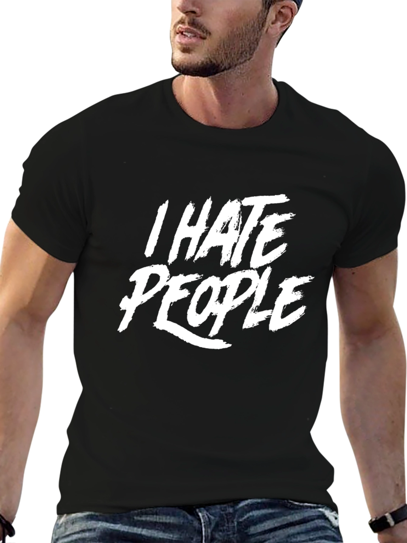 Camiseta Negra: I Hate People - Estilo Casual