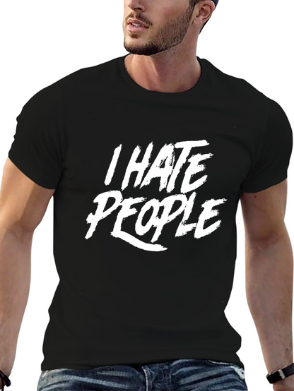 Camiseta Negra: I Hate People - Estilo Casual
