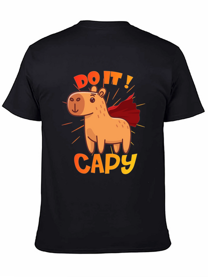 Camiseta Negra Do It! Capy de Superhéroe