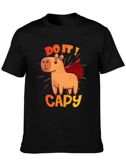 Camiseta Negra Do It! Capy de Superhéroe