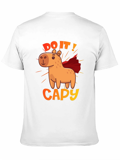 Camiseta Negra Do It! Capy de Superhéroe