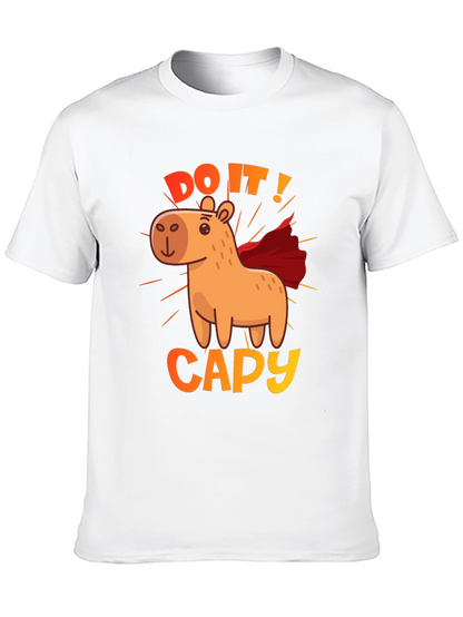 Camiseta Negra Do It! Capy de Superhéroe