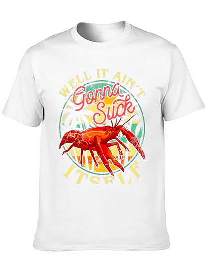 Camiseta Negra con Diseño de Cangrejo Divertido