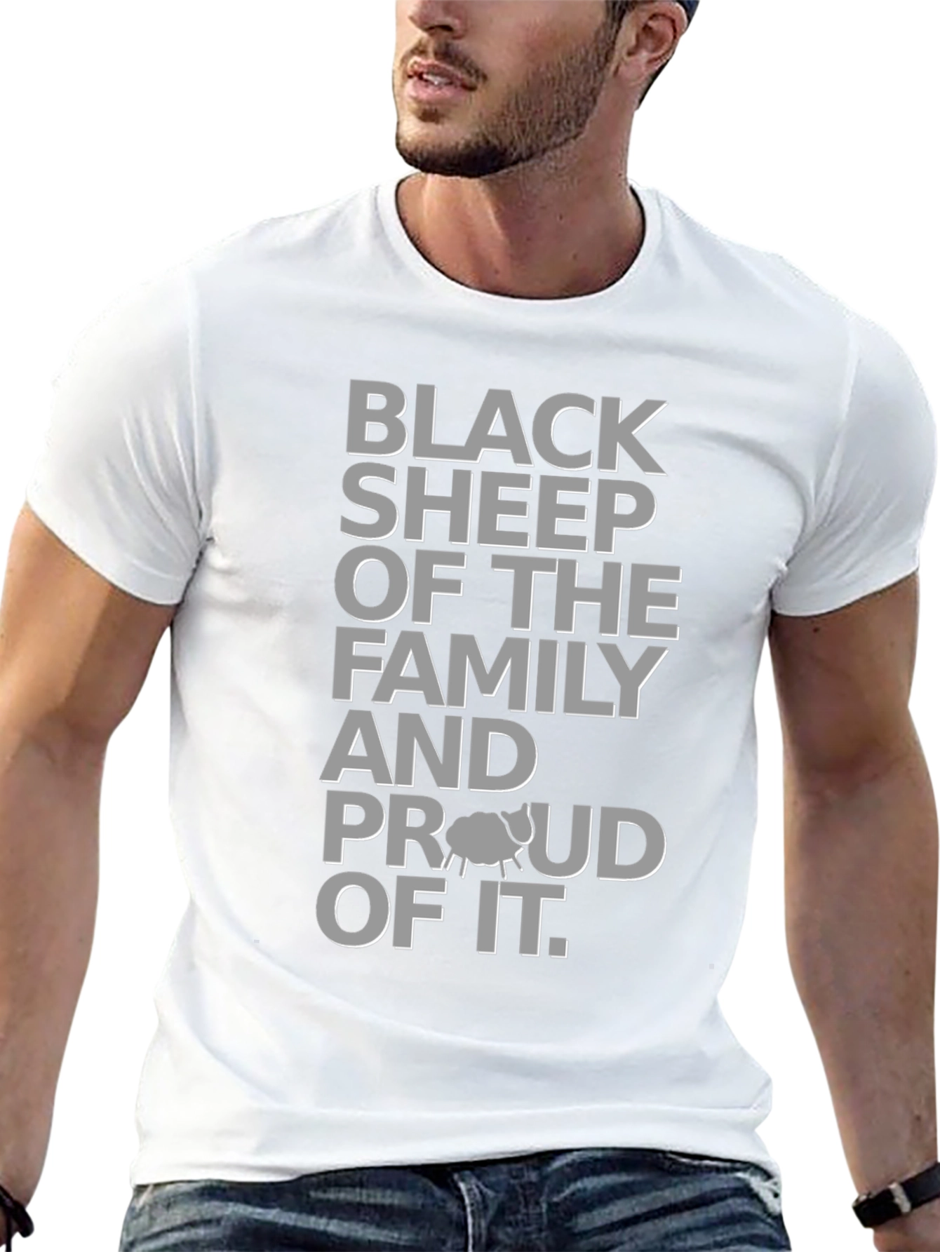 Camiseta Oveja Negra con Diseño Gráfico para Hombre