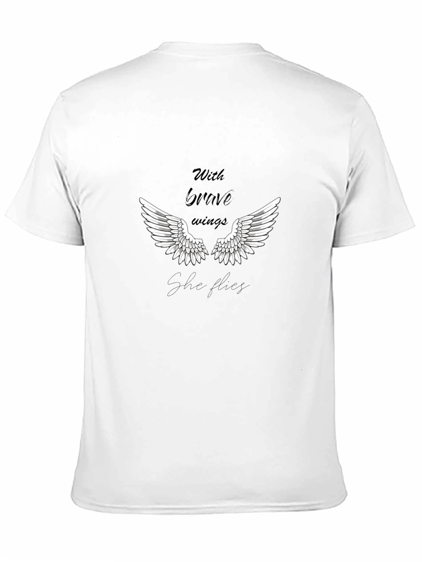 Camiseta Negra Alas Con Alas Valientes Ella Vuela