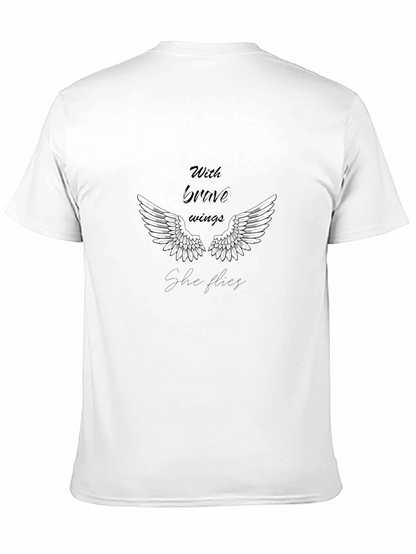 Camiseta Negra Alas Con Alas Valientes Ella Vuela