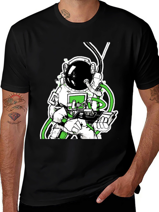 Camiseta Negra con Diseño de Astronauta