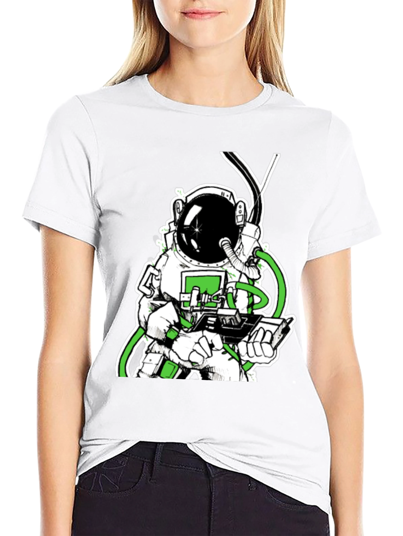 Camiseta Negra con Diseño de Astronauta
