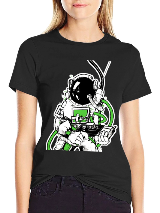 Camiseta Negra con Diseño de Astronauta