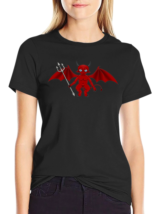 Camiseta Negra con Diseño Diablo Rojo