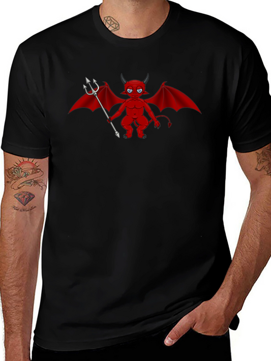 Camiseta Negra con Diseño Diablo Rojo