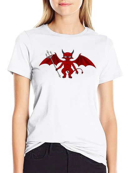 Camiseta Negra con Diseño Diablo Rojo