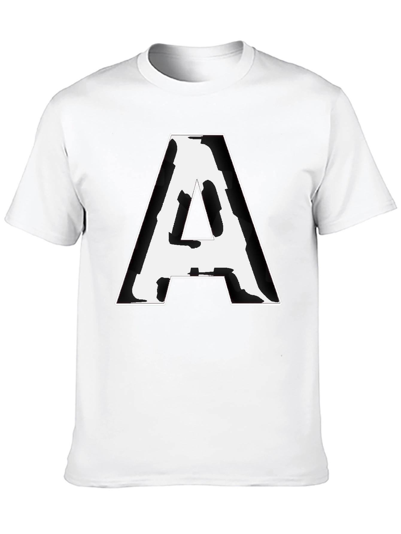Camiseta Negra con Letra A Abstracta