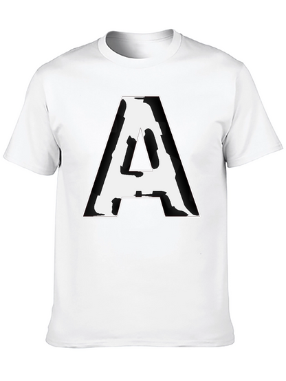 Camiseta Negra con Letra A Abstracta