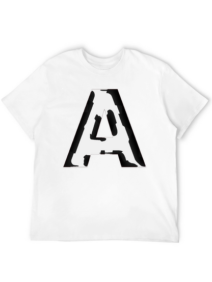 Camiseta Negra con Letra A Abstracta
