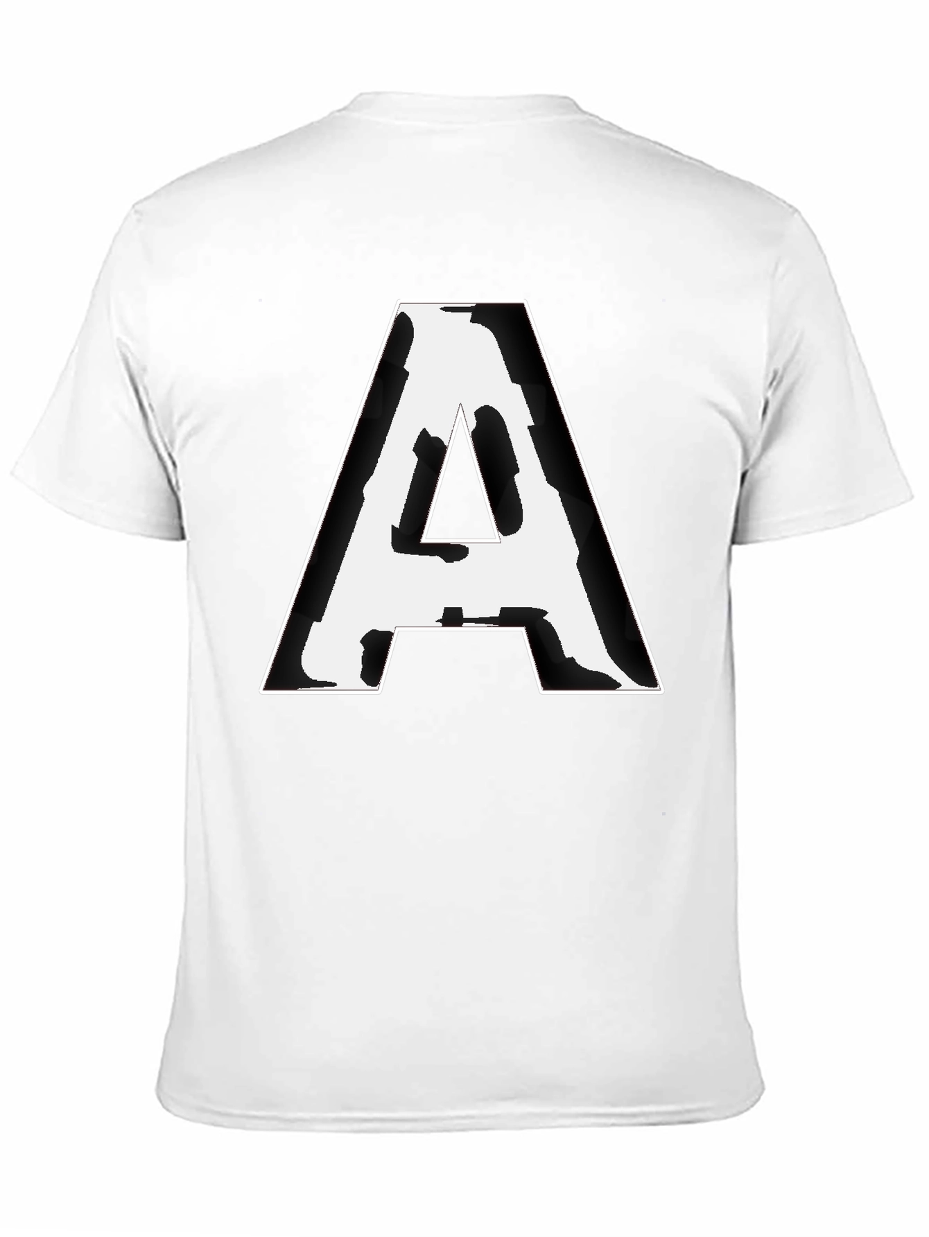 Camiseta Negra con Letra A Abstracta