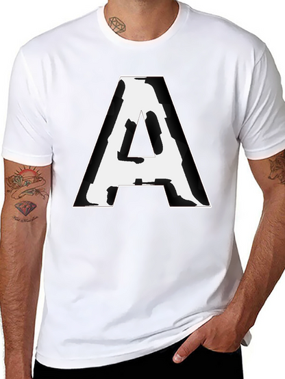 Camiseta Negra con Letra A Abstracta