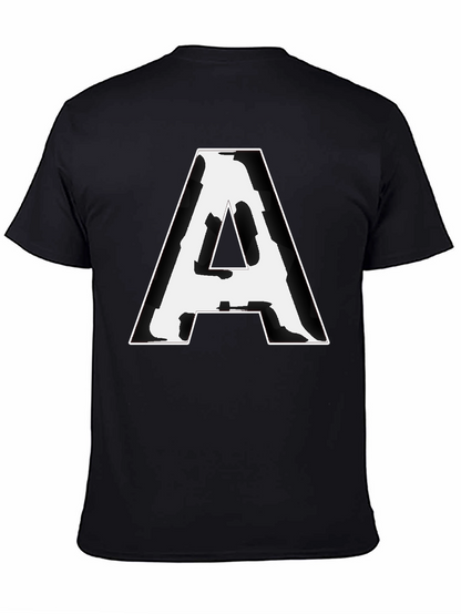 Camiseta Negra con Letra A Abstracta