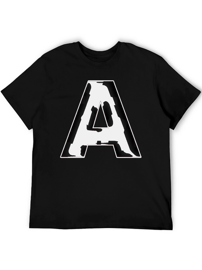 Camiseta Negra con Letra A Abstracta