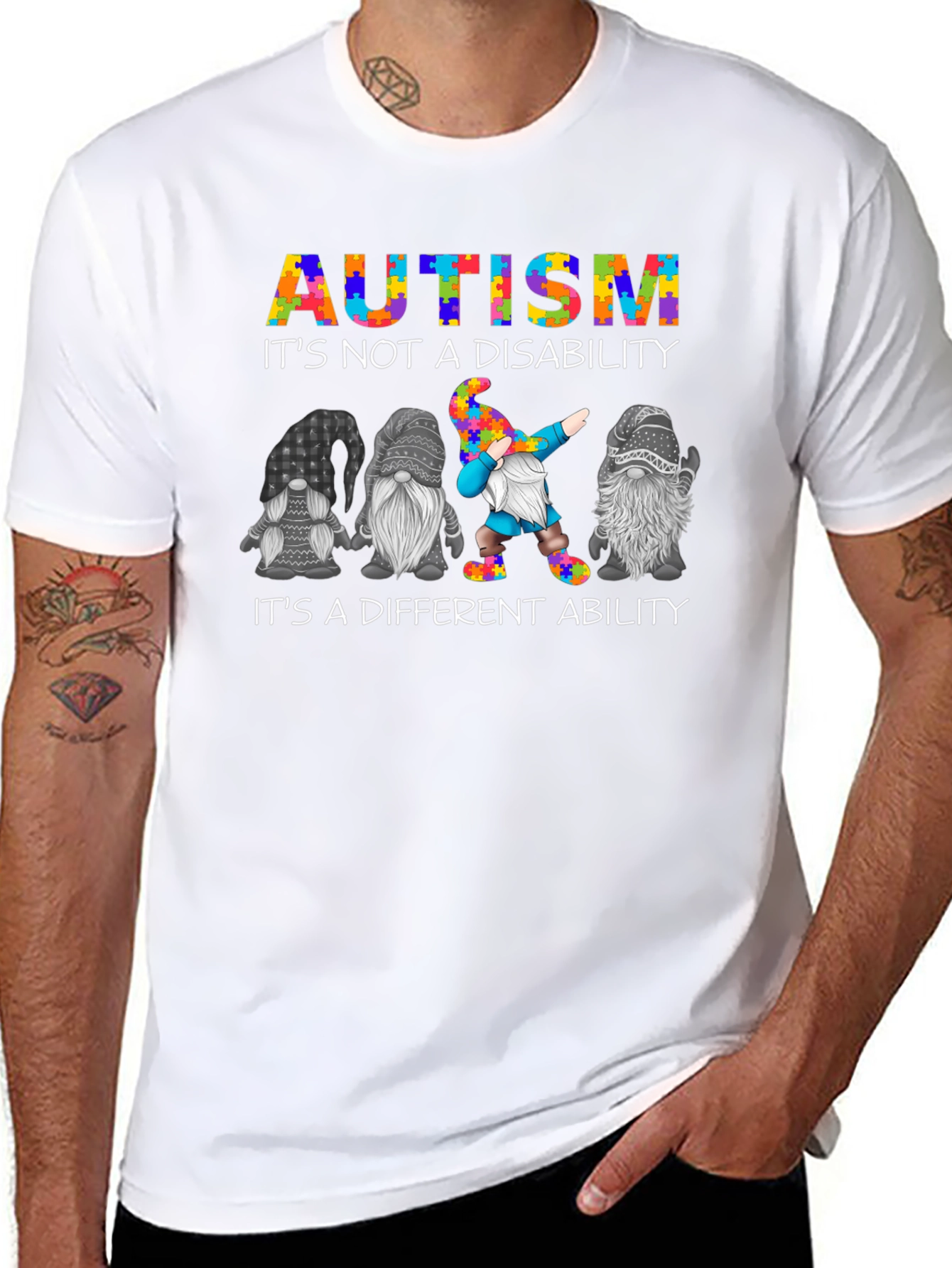 Camiseta Negra Autism Awareness Gnomos