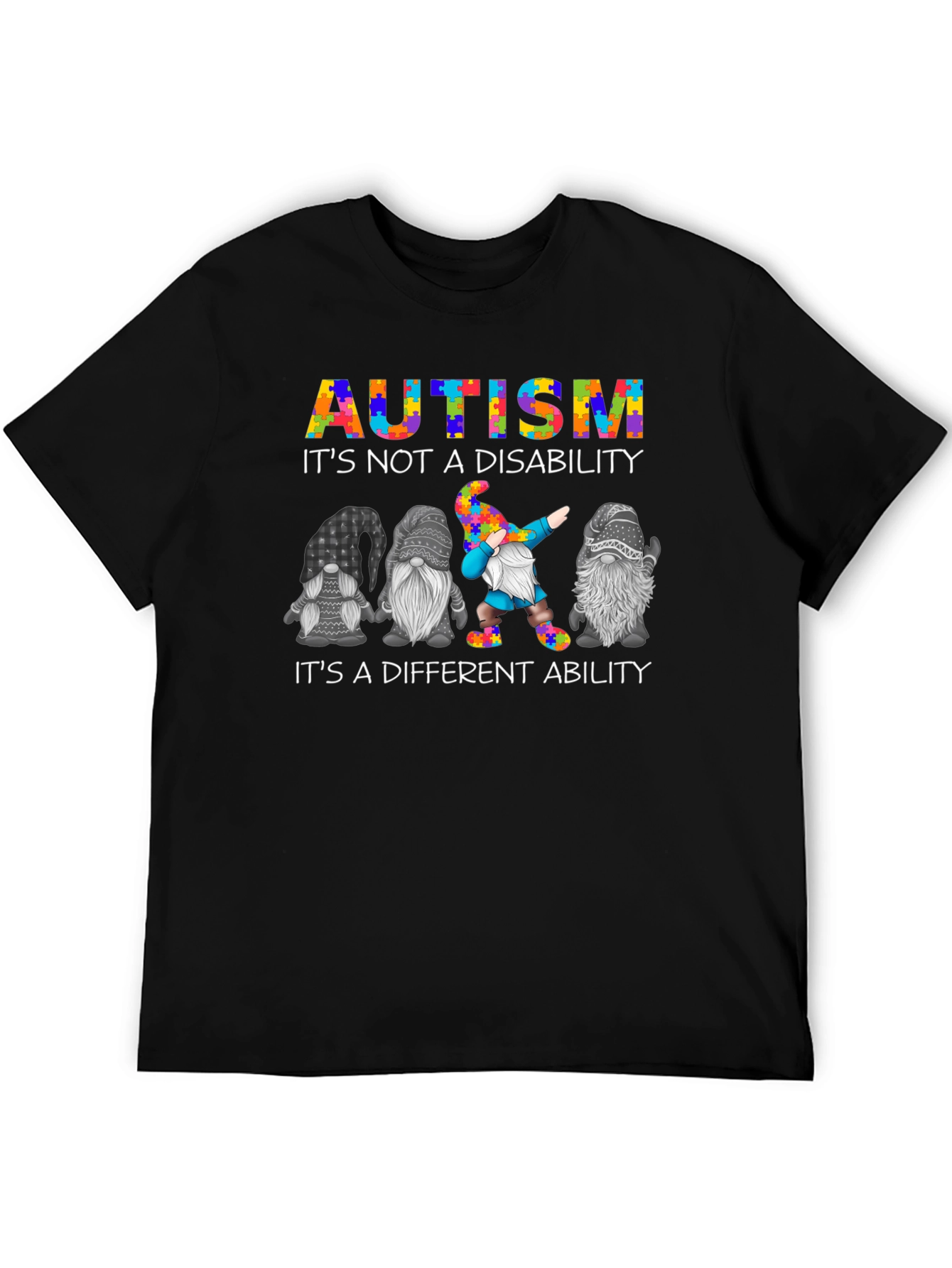 Camiseta Negra Autism Awareness Gnomos