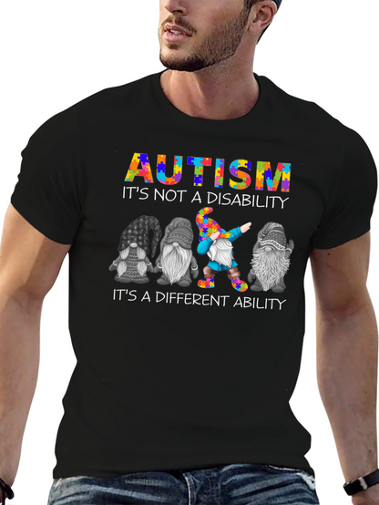 Camiseta Negra Autism Awareness Gnomos