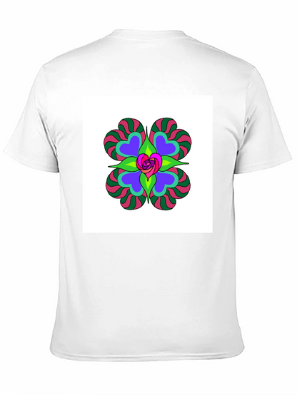Camiseta Negra con Diseño Floral Psicodélico