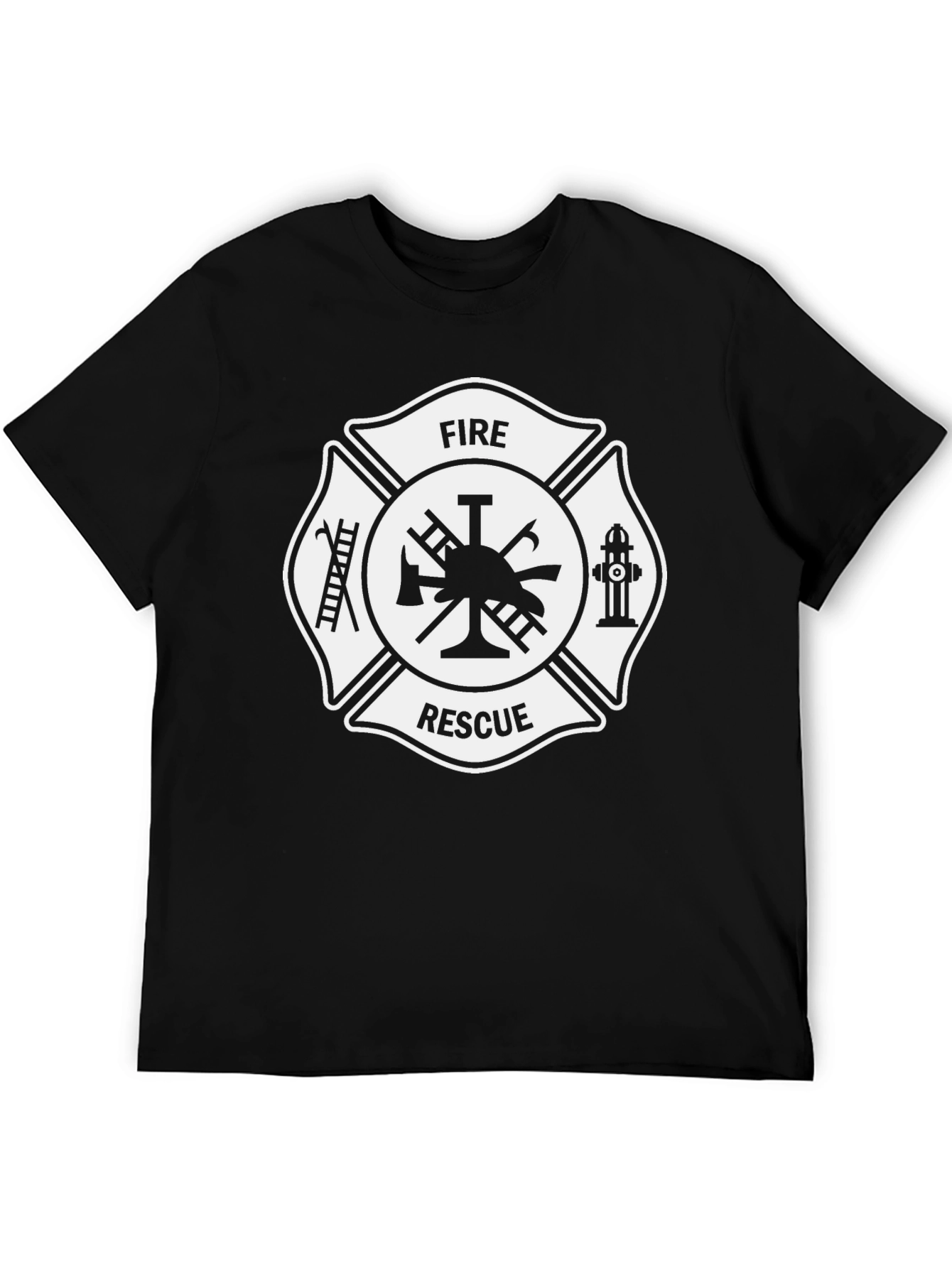 Camiseta Negra Bomberos Rescate
