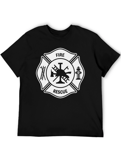 Camiseta Negra Bomberos Rescate