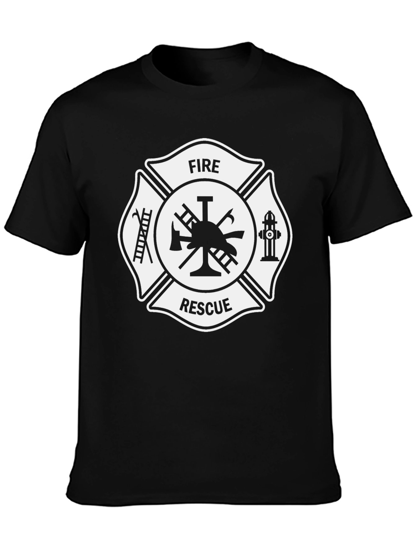 Camiseta Negra Bomberos Rescate