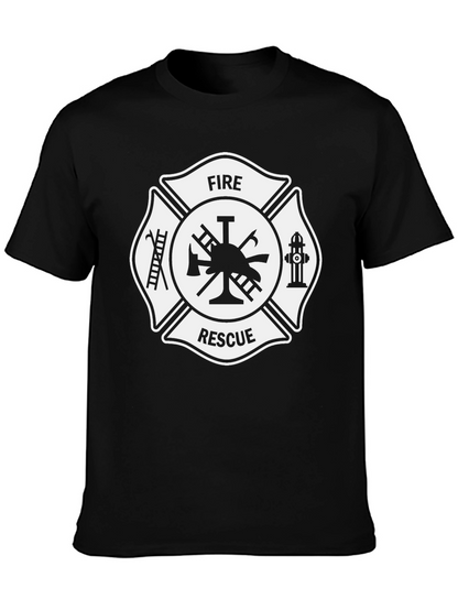 Camiseta Negra Bomberos Rescate