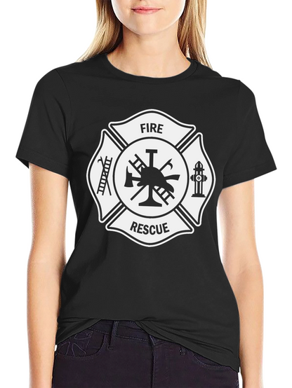 Camiseta Negra Bomberos Rescate