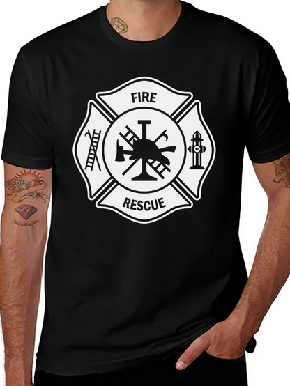Camiseta Negra Bomberos Rescate