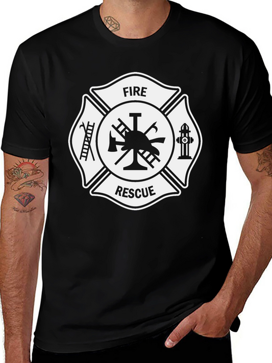 Camiseta Negra Bomberos Rescate