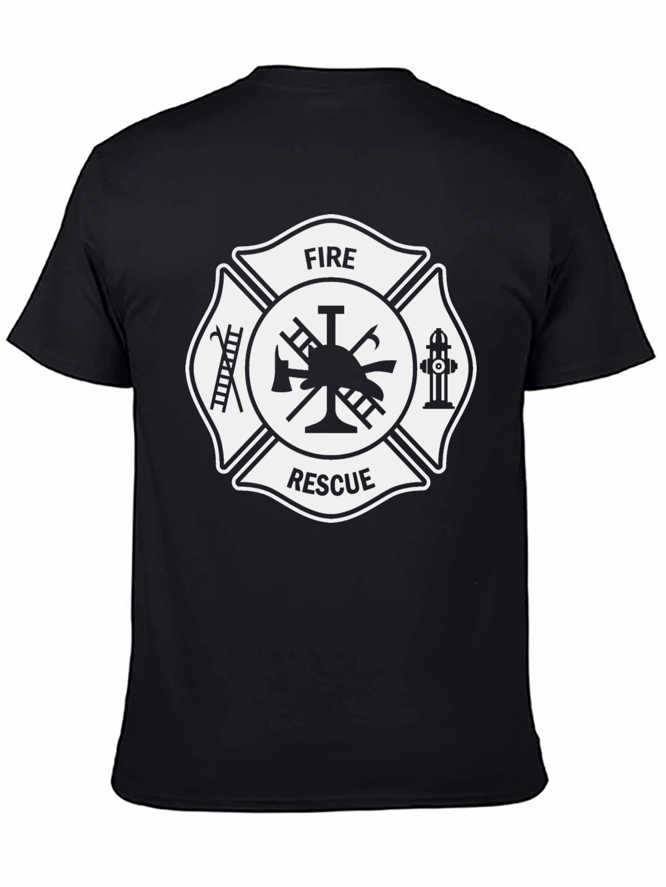 Camiseta Negra Bomberos Rescate